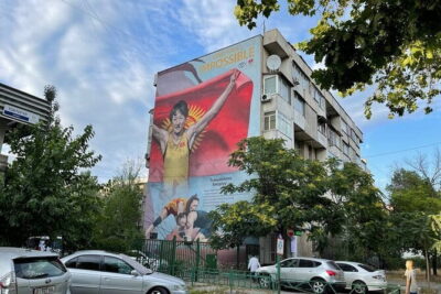 Bishkek Street Murals , Mosaics Arts and Kyrgyz Nomadic History - Kurmanzhan Datka and Soviet mosaics aimed at peace
