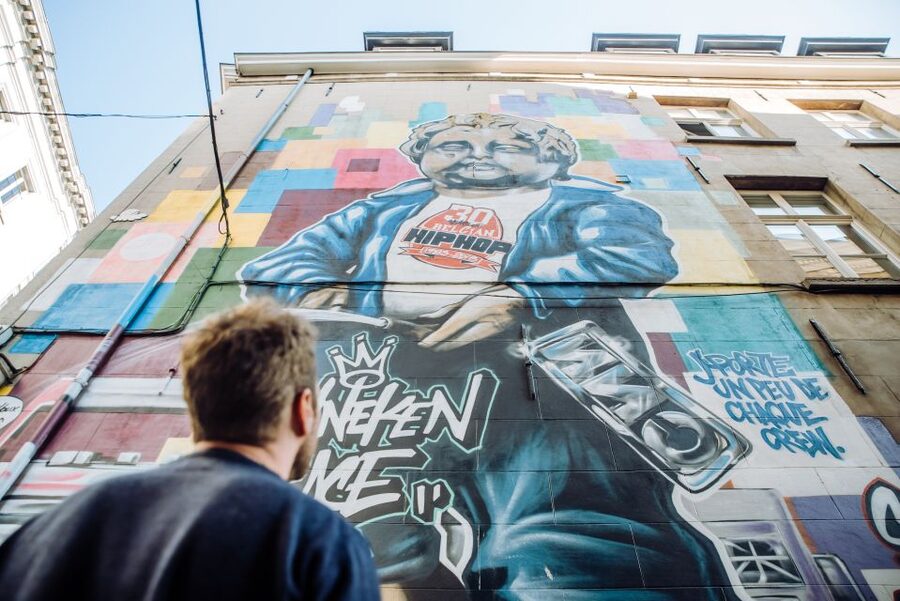 Brussels Comics & Street Art: Private Walking Tour - Tintin Comic Mural: a global icon with a local address