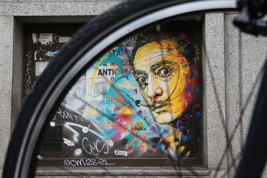 Madrid: Street Art Bike Tour - The Bigger Murals and How the Guide Helps You Read Placement